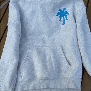 Pink Palm Puff 	"To Live For the Hope of it All" Hoodie in Heather White